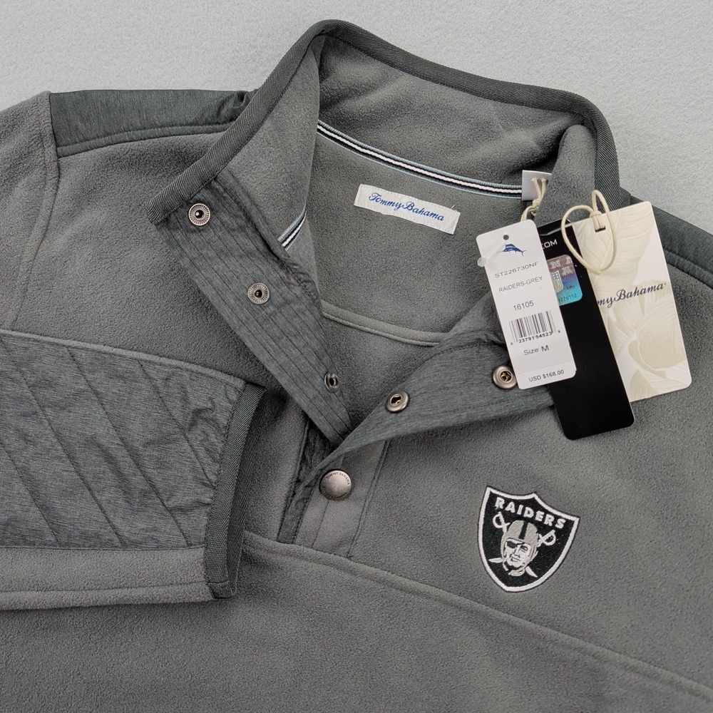 Las Vegas Raiders Sweater Mens Medium Grey‎ NFL Football Pullover Tommy Bahama